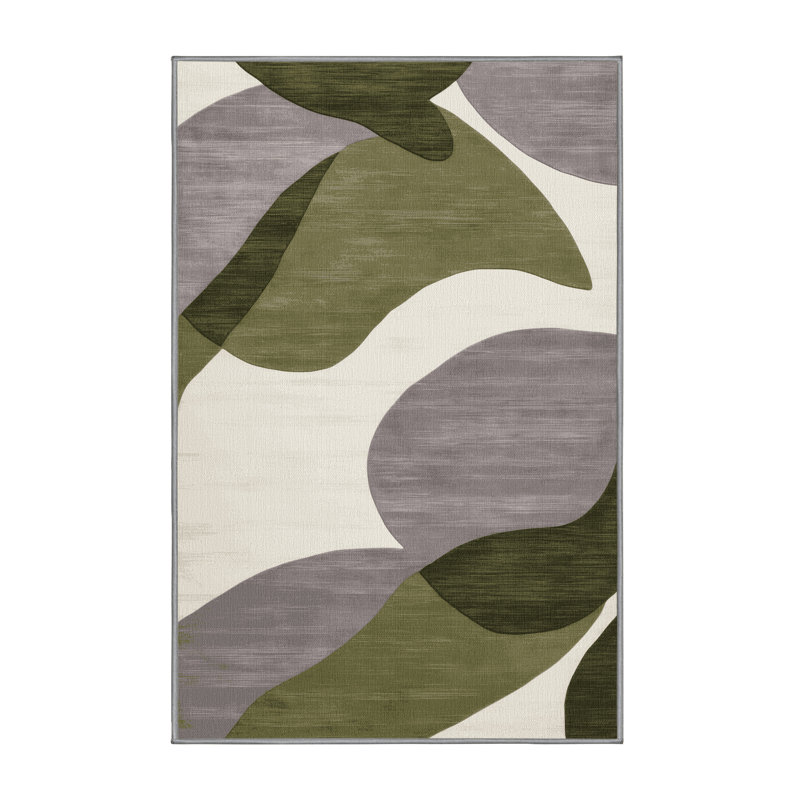 Machine Washable Watercolor Gray Area Rug, Runner 2' x 5'