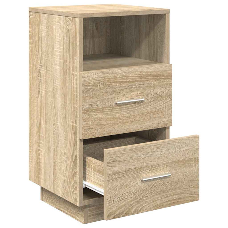 Kizzie 36cm W Manufactured Wood Bedside Table, Sonoma Oak, Set of 2