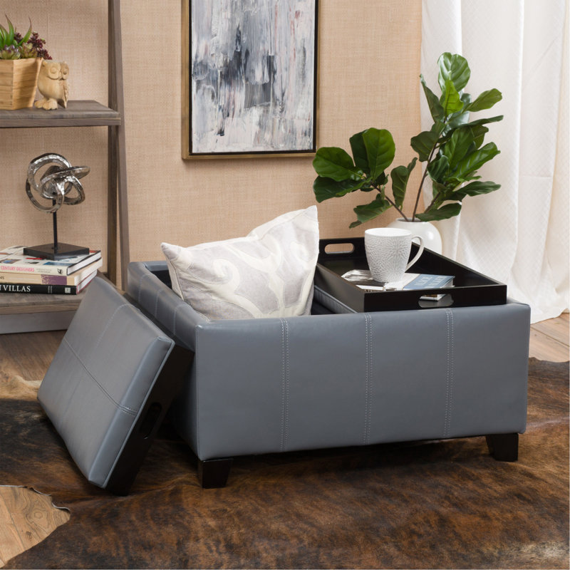 Repose-pieds rembourré polyvalent avec un design élégant et un rangement pratique