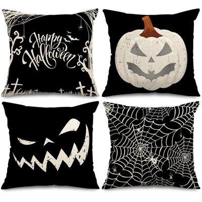 Halloween Set of 4 Trick or Treat Pillow Covers