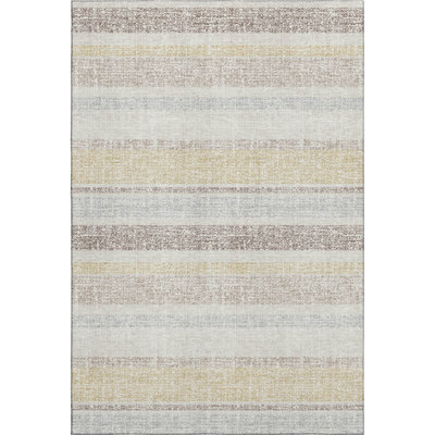 Premium Machine Washable Mayfield AMF2122 Striped Rug