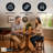 Hathaway Oxford 3-Piece Hardwood Pub Table and Chairs Set – 30-in Round Table with Walnut Sunburst Veneer and 2 Swivel Bar Stools with Cushions – Game Room or Kitchen Seating
