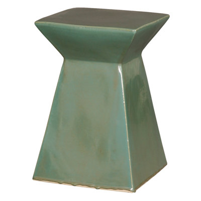 Upright 18"H Handcrafted Ceramic Garden Stool