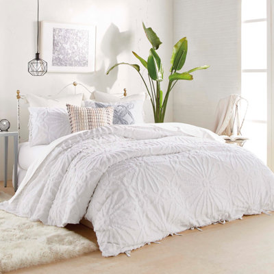 Ensemble de couette Peri Home Chenille Medallion - blanc