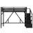 Queen Loft Bed with Storage Stairs, Shelves & Built-in Wardrobe, USB Ports & LED Lights, Noise-Reduced, Black-33810112-33810113