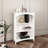 40" H x 29.5" W Wood 3 Tier Bookcase with 2 Arched Support, Storage and Display Bookshelf for Home Office and Living Room, White-83571173-101528708