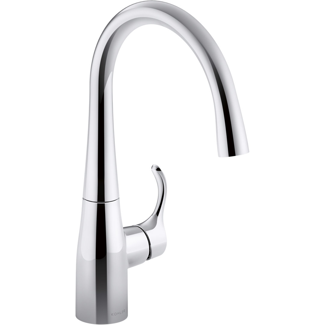 Simplice Single-Handle Bar Sink Faucet, Secondary Faucet with High-Arch Swing Spout Kohler 