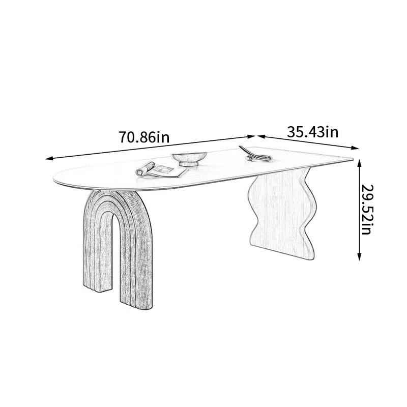 Table Rock Slab Creative, H 29,52 po x L 70,86 po x l 35,43 po
