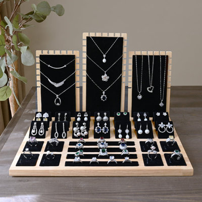 Wood Jewellery Display Stand Set - Versatile