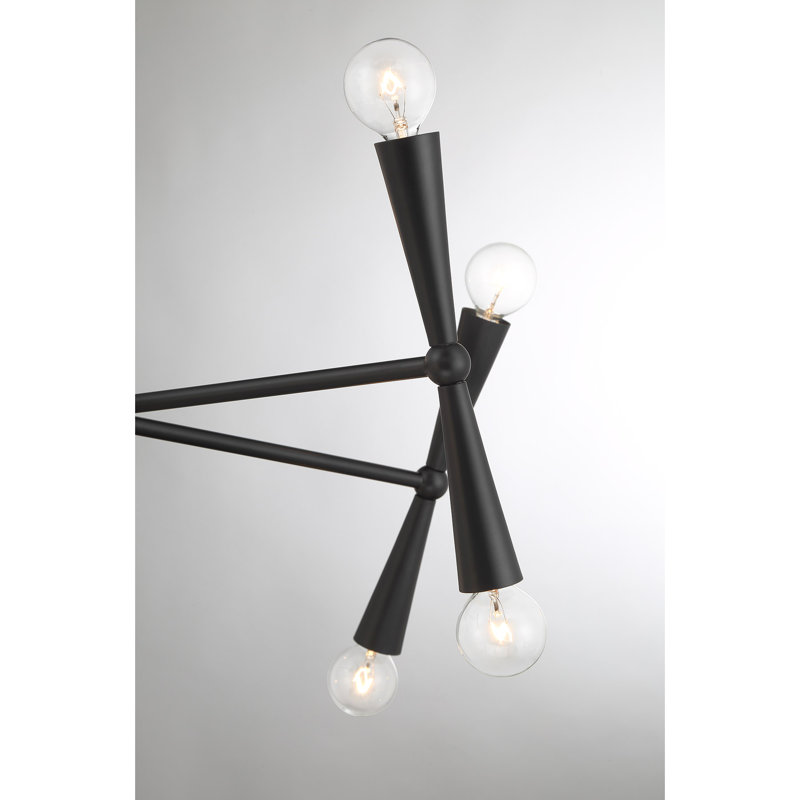 Keyiona 10-Light Chandelier in Matte Black, Matte Black