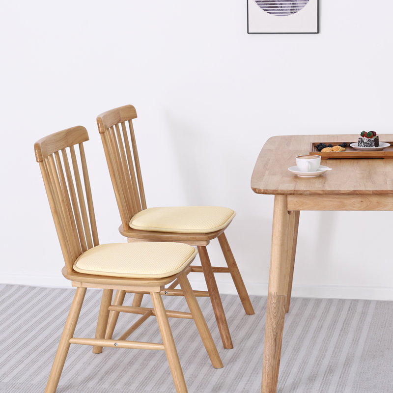 Indoor 1.3'' Dining Chair Seat Cushion, Beige Polyester/Polyester Blend
