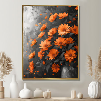  «Orange Black Autumn Blaze Mums - Mums Wall Art Living Room