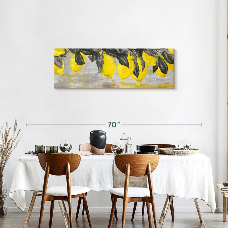 Citrons mûres sur toile, H 17 po x l 51 po x P 1,25 po