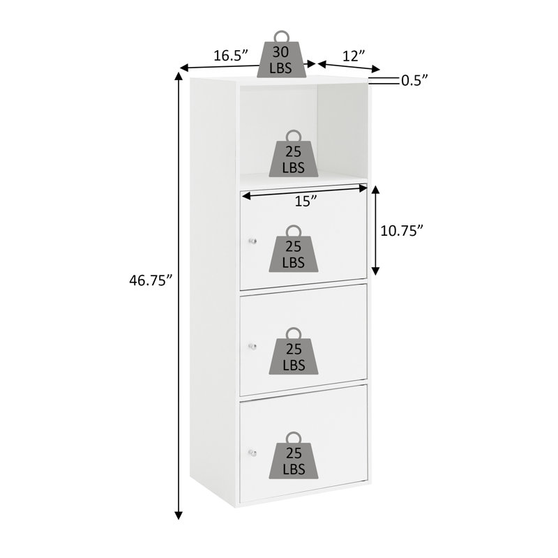 Argonaut 3-Door Accent Cabinets, White