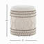 Repose-pieds de rangement 18 po en laine tissée à la main beige avec motif touffeté et noué