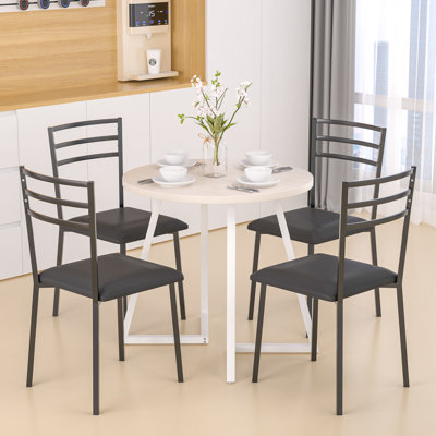 Ensemble de table de salle à manger moderne pour 4 chaises de salle à manger avec pieds en métal