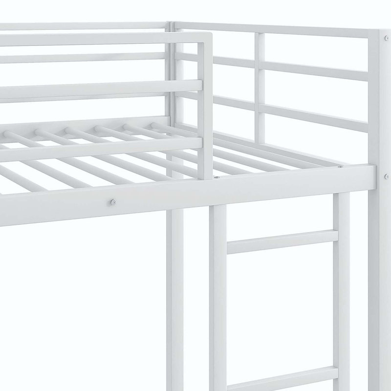 Lit superposé double au dessus d'un lit double, lit superposé bas avec échelle, blanc, Lit superposé double sur double, Blanc