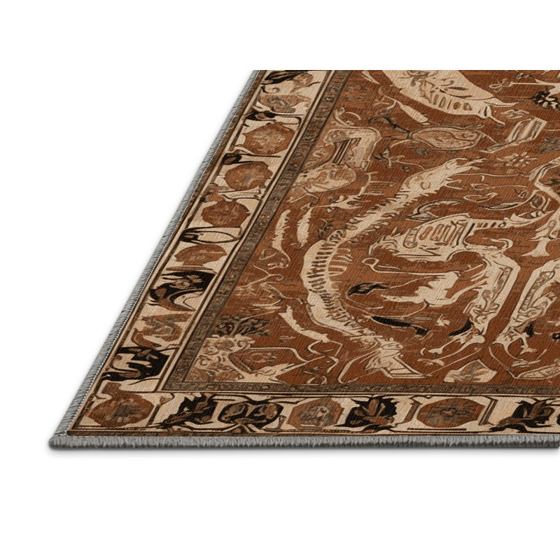 Tapis brun lavable à la machine, Rectangulaire 8 pi x 10 pi