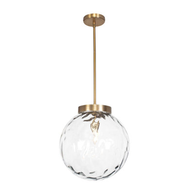  Gaia 1 Light Watered Glass Pendant