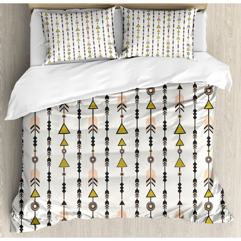 Rustic Polyester Duvet Cover, Queen Duvet Cover + 2 Standard Shams