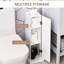 Armoire à papier de toilette - Étagère de coin blanche pour petite salle de bain avec portes et étagères, meuble de rangement moderne, style sur pied