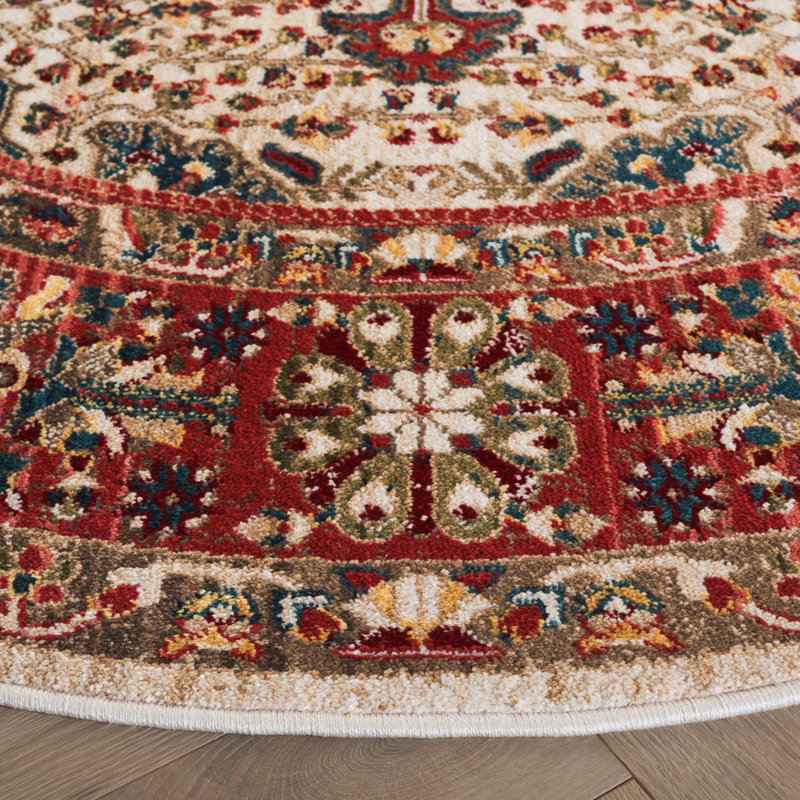 Tapis performance oriental Kurtz, Ivory/Blue, Rond 6 pi 7 po