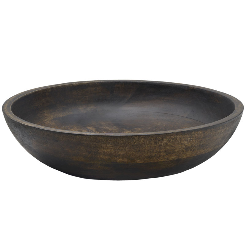 Fitz And Floyd Austin Craft Primitive White Large Serving Bowl, Expresso