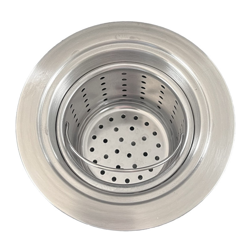 Lexicon 3-1/2 Inch Stainless Steel Strainer for Kitchen Sink, Stainless Steel Kitchen Sink Drain Strainer Assembly with Strainer Basket and Drain Stopper, US Standard Kitchen Sink SSS-D07