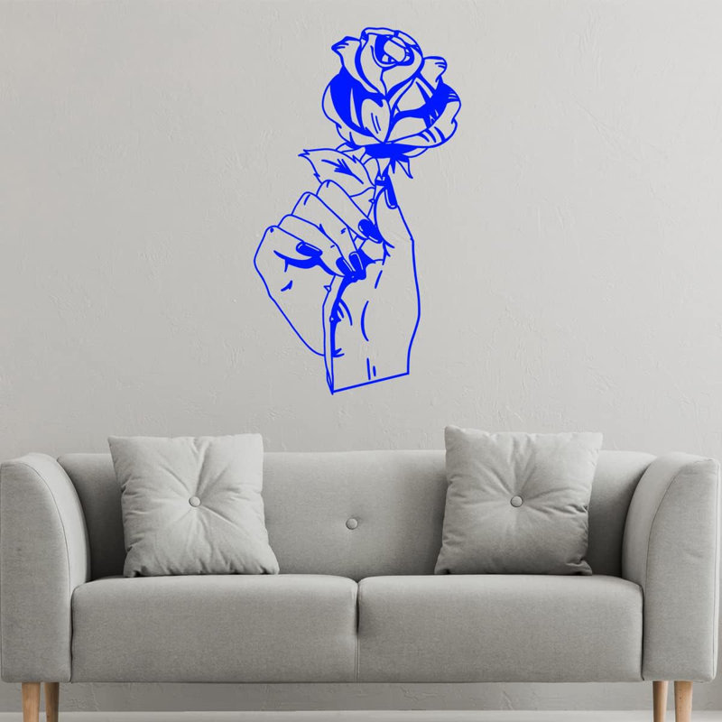 Autocollant mural Winston Porter, H 40 po x l 23 po, Bleu