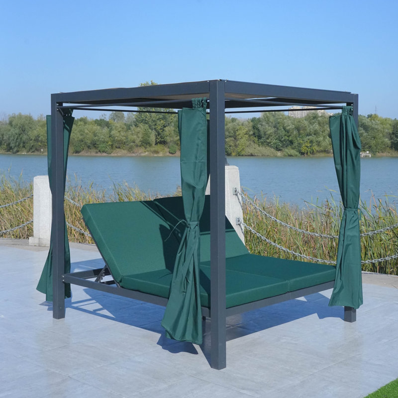 Chaise longue d'extérieur en métal Kanari - ensemble de 2, Vert