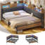 Storage Day Bed Linen Corner Bed with LED Light & Charging Station No Mattress-1336292976-1336292991