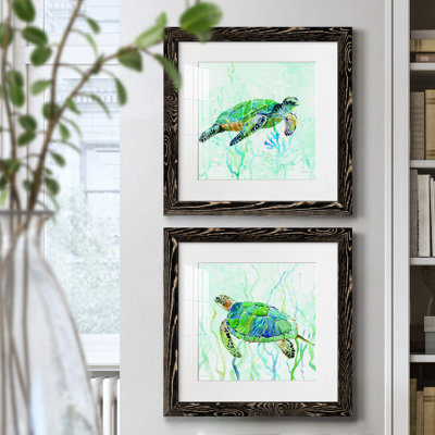 " Sea Turtle Swim I " 2 - Pieces Painting Print