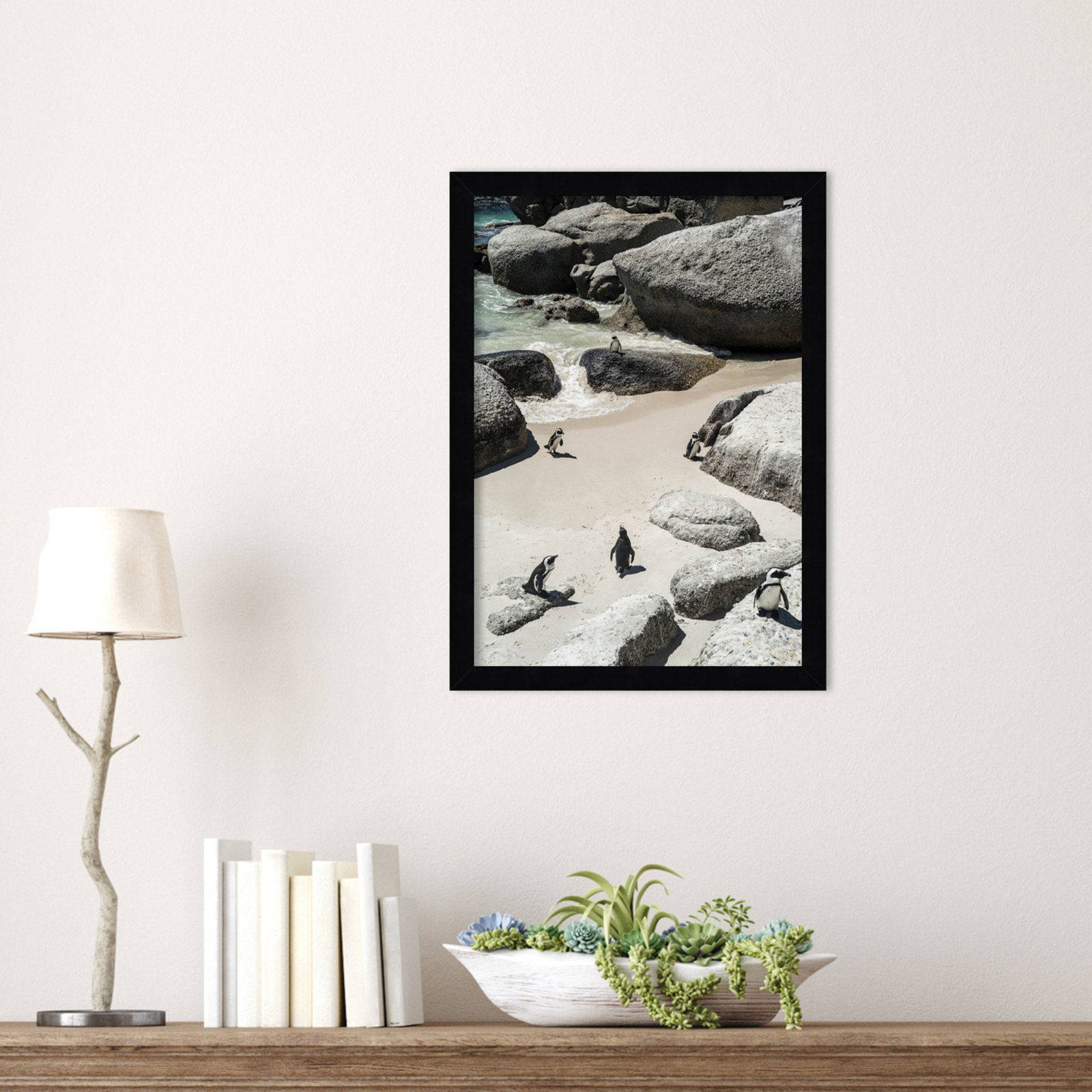 Chilling At the Beach No 2 by Shot by Clint Wood Framed Wall Art Print, Black, 17" H x 13" W