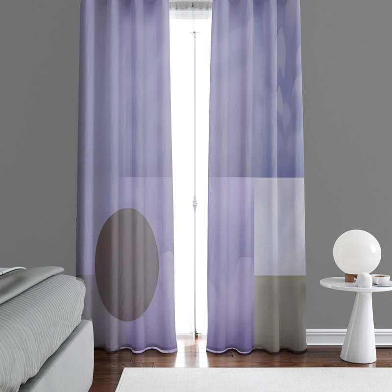 Paire de rideaux semi-transparents en polyester Daonte, L 40 po x L 61 po