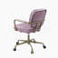 Chaise de bureau avec structure en bois massif, similicuir, pivotante, hauteur réglable, roulettes