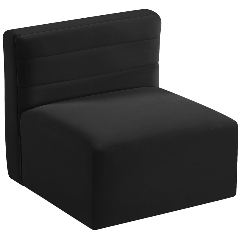 Enso Velvet Slipper Chair, Black Velvet