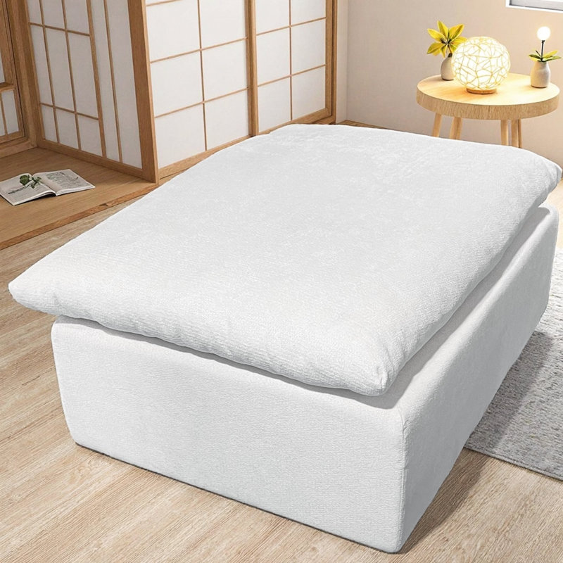Canapé modulaire blanc, velours côtelé, sans assemblage, confortable pour améliorer le confort de la maison