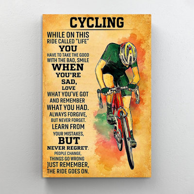 Tandis que sur ce tour appelé «Life Cycling», impression sur toile tendue