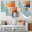 «Blue and Orange Paint Expression 2», art mural abstrait en métal MT134518-140242505