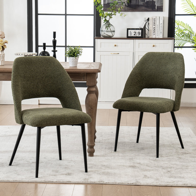 Chaise d'appoint rembourrée Modern, Tissu - vert
