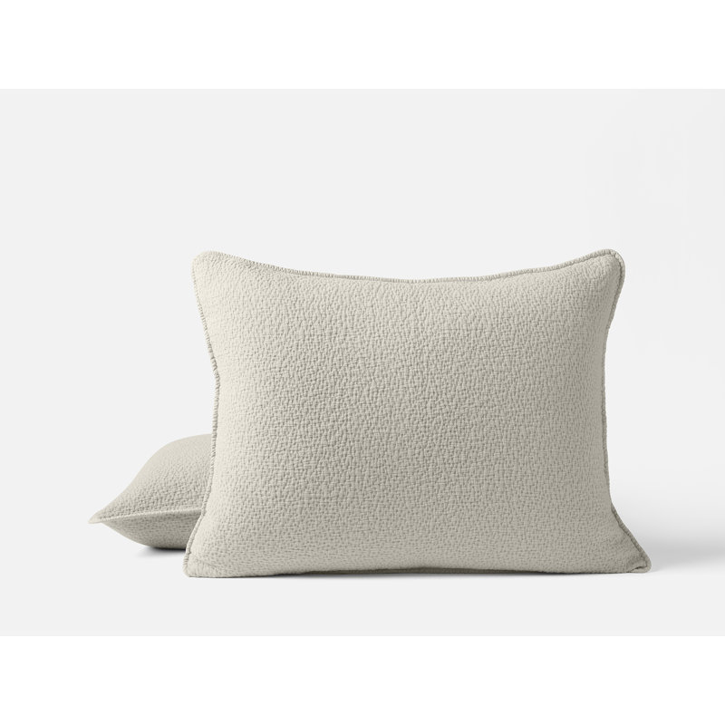 Cascade Organic Matelasse Sham, Standard, Stone