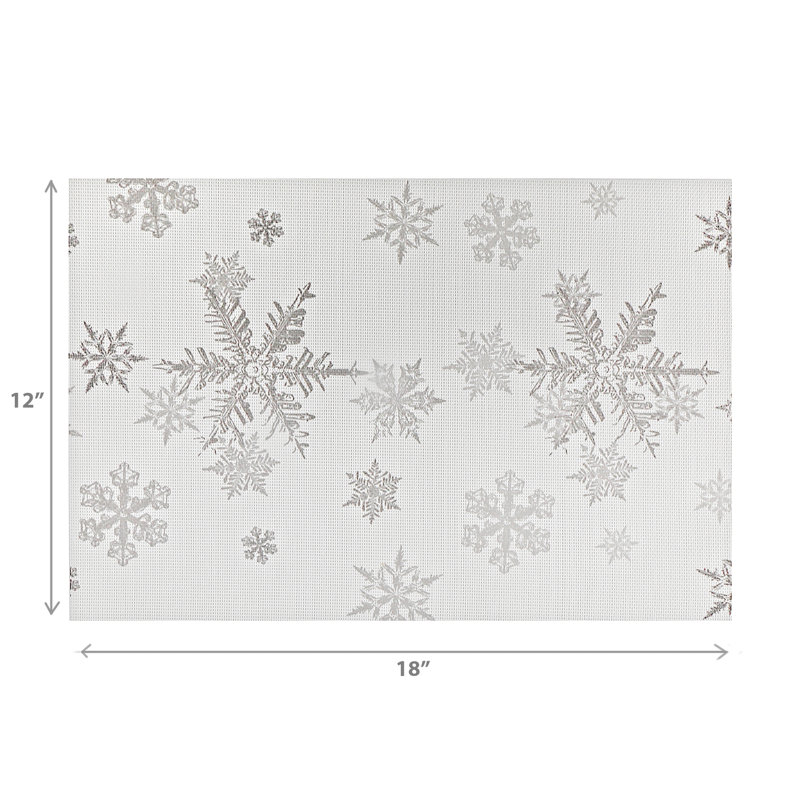 Napperon en vinyle (flocons de neige) - ensemble de 12, Argent argent