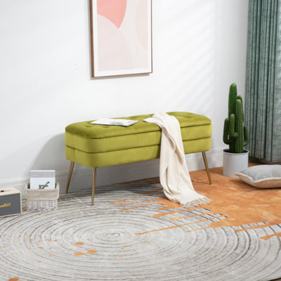 Banc de rangement en velours Aliasgar