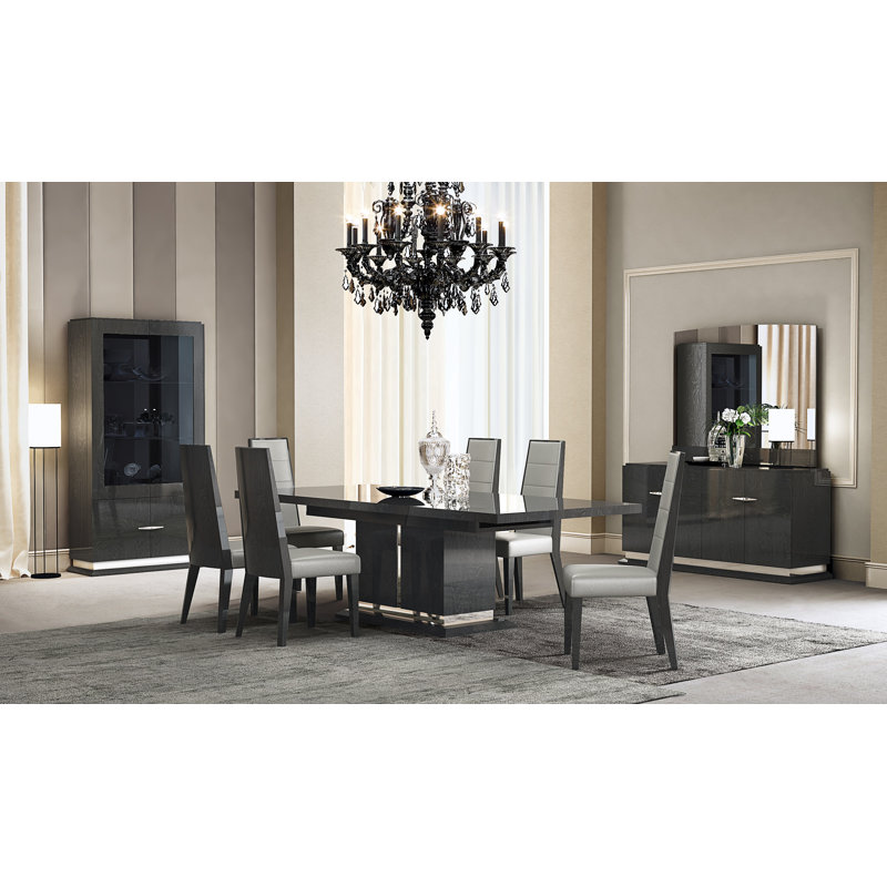 Geona Wood Wall Mirror, Gray