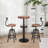 Swivel Solid Wood Adjustable Height Counter Stool with Steel Frame-1005483029