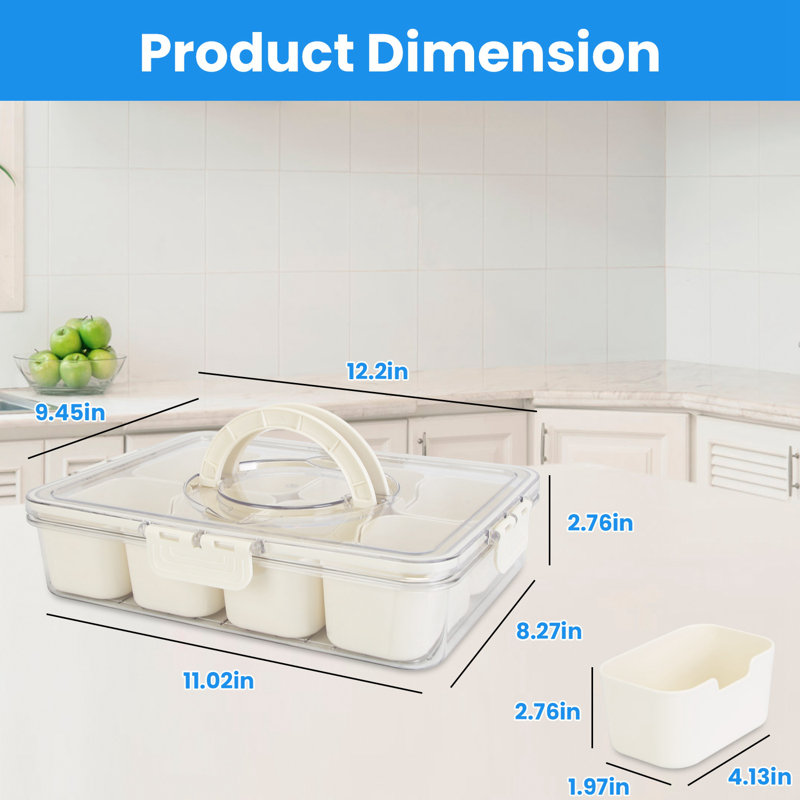 Divided Serving Tray with Lid and Handle