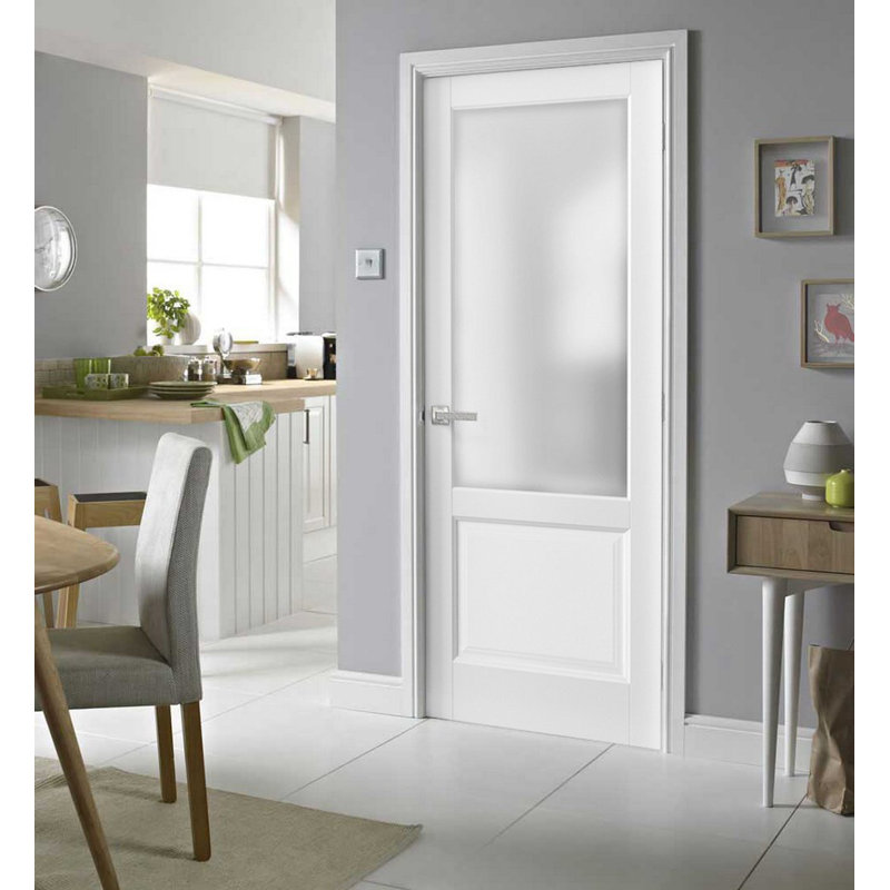 Lucia Frosted Glass Standard White Door, 32" x 84"