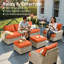 Ensemble de mobilier d'extérieur pour patio avec coussins Pe Wicker-108137262