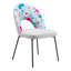 Chaise de salle à manger Farolt avec imprimé multicolore et gris