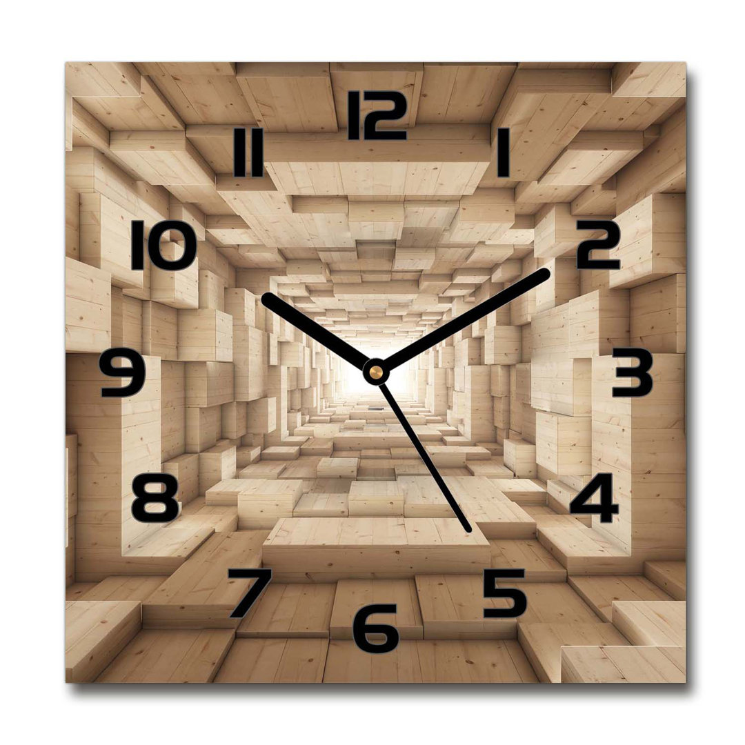 Analoge Wanduhr Wooden Tunnel 60 cm Geräuschlos